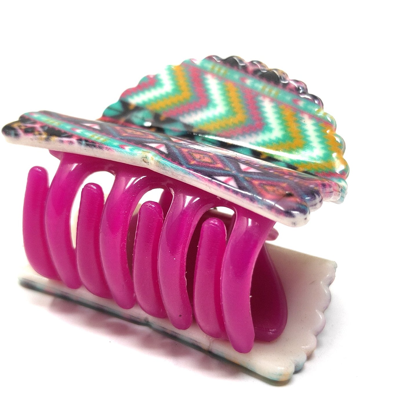 Textured Fancy Plastic Hair Clutcher / Hair Claw for Girls and Women (98-01 L Clutcher)