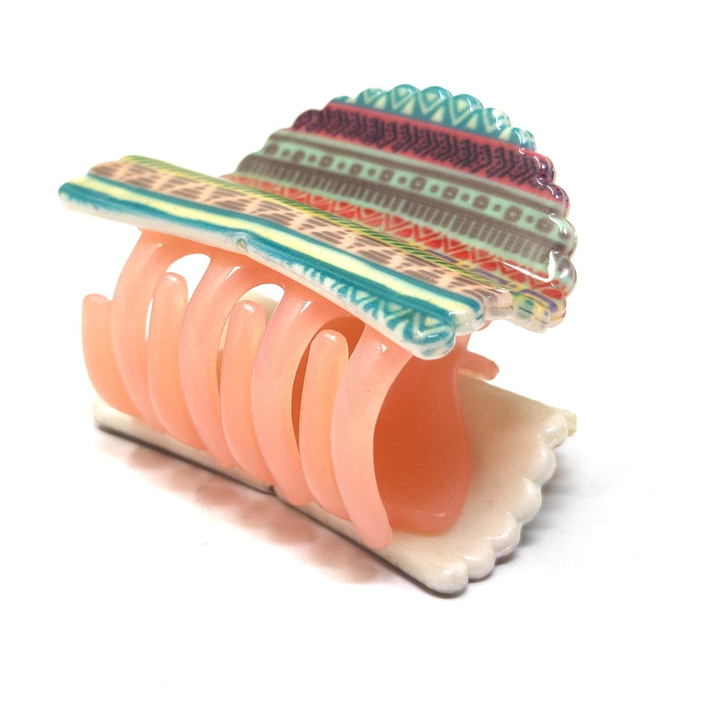 Textured Fancy Plastic Hair Clutcher / Hair Claw for Girls and Women (98-01 O Clutcher)