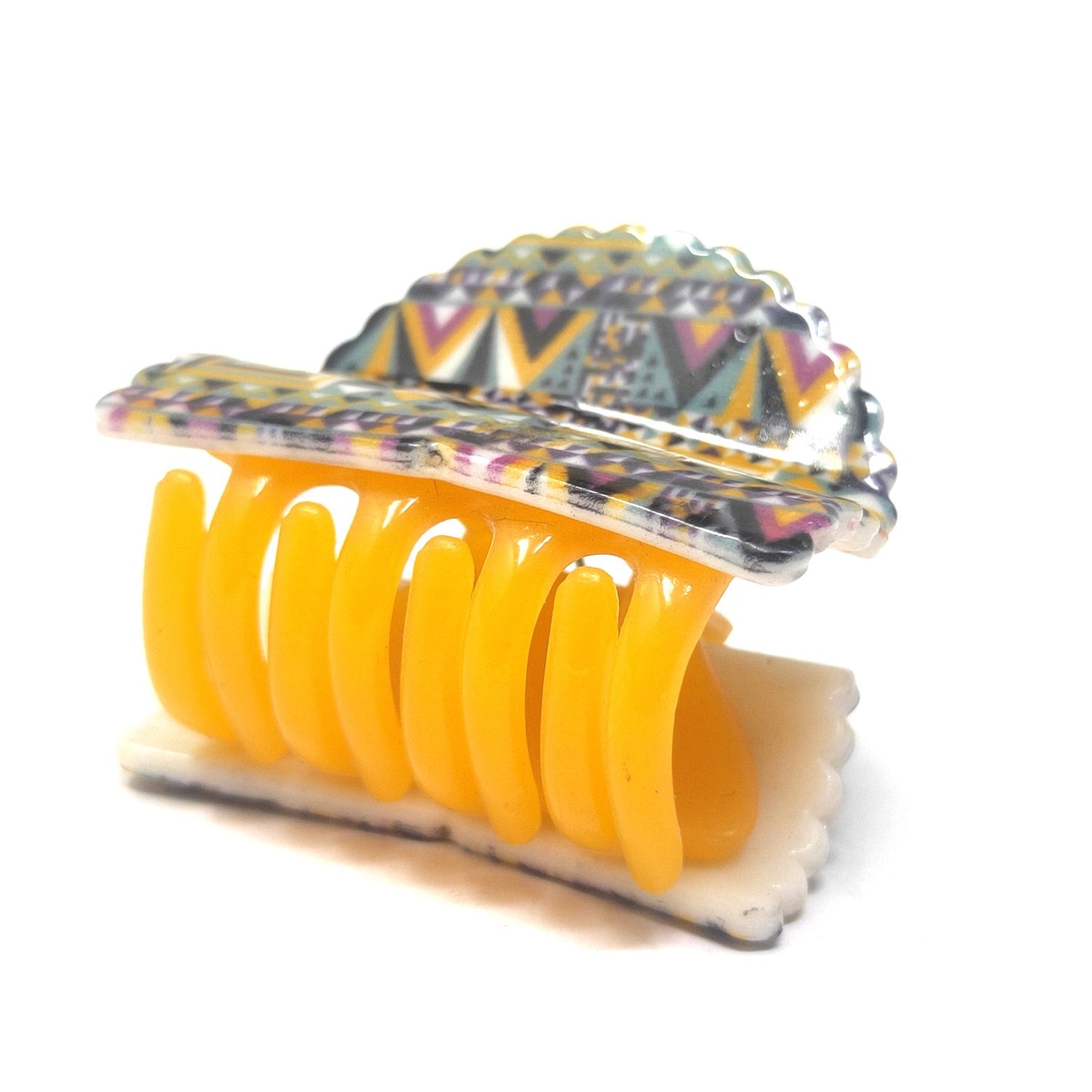 Textured Fancy Plastic Hair Clutcher / Hair Claw for Girls and Women (98-01 V Clutcher)