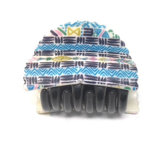 Textured Fancy Plastic Hair Clutcher / Hair Claw for Girls and Women (98-01 W Clutcher)