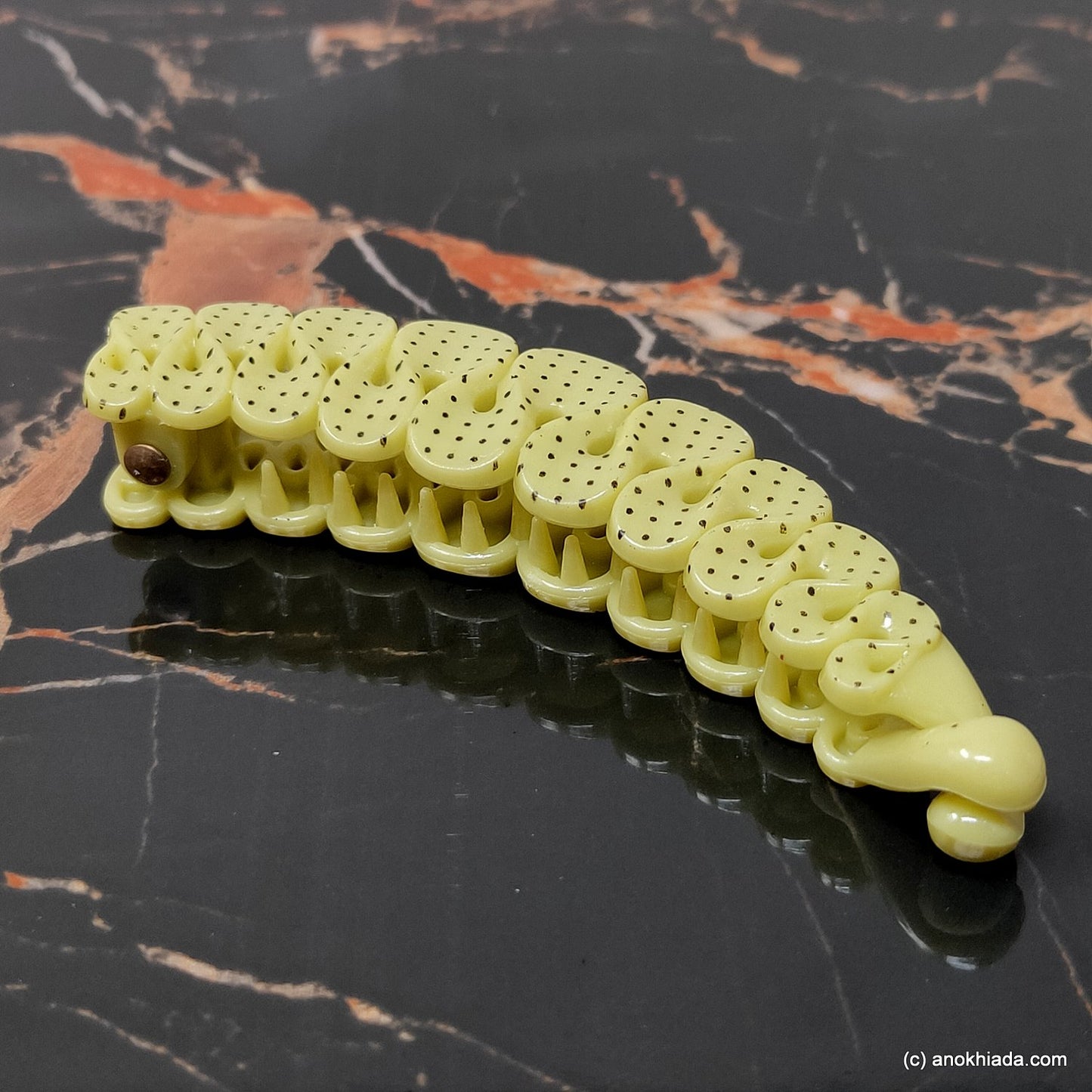 Ruffle Design Small Olive Green Banana Hair Clip for Girls & Woman (98-15g Banana Hair Clips)