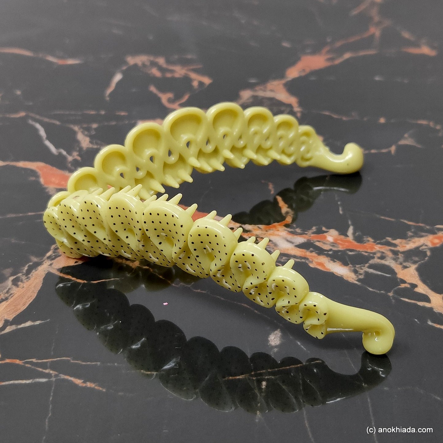 Ruffle Design Small Olive Green Banana Hair Clip for Girls & Woman (98-15g Banana Hair Clips)