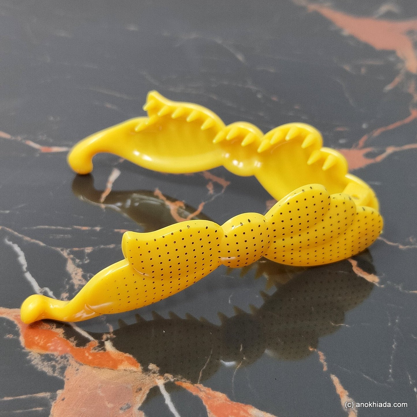 Butterfly Design Small Yellow Banana Hair Clip for Girls & Woman (98-16b Banana Hair Clips)