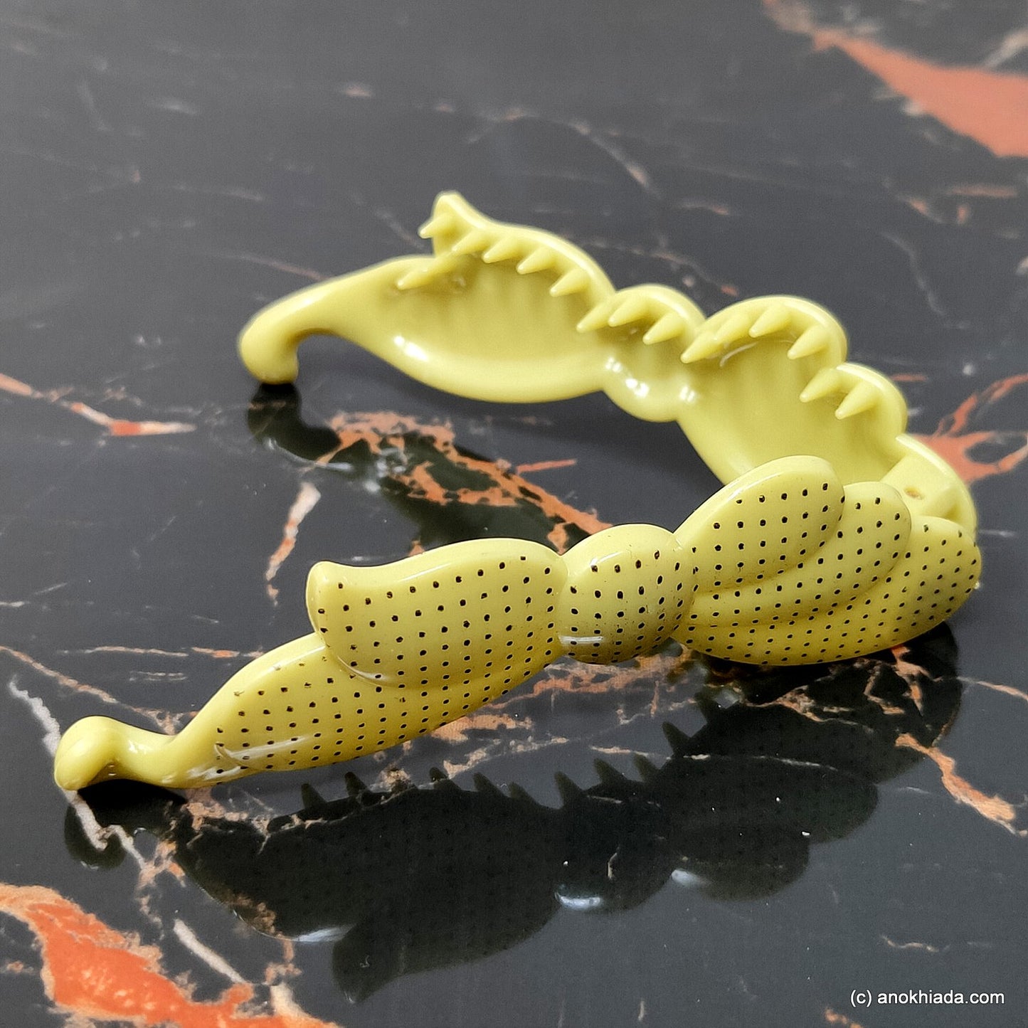 Butterfly Design Small Olive Green Banana Hair Clip for Girls & Woman (98-16e Banana Hair Clips)