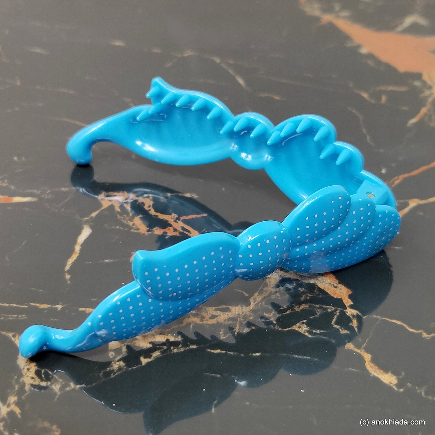 Butterfly Design Small Blue Banana Hair Clip for Girls & Woman (98-16f Banana Hair Clips)