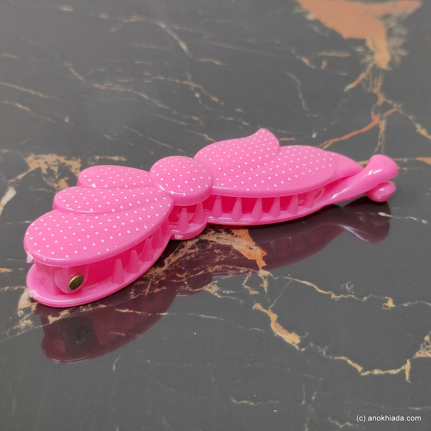 Butterfly Design Small Pink Banana Hair Clip for Girls & Woman (98-16j Banana Hair Clips)