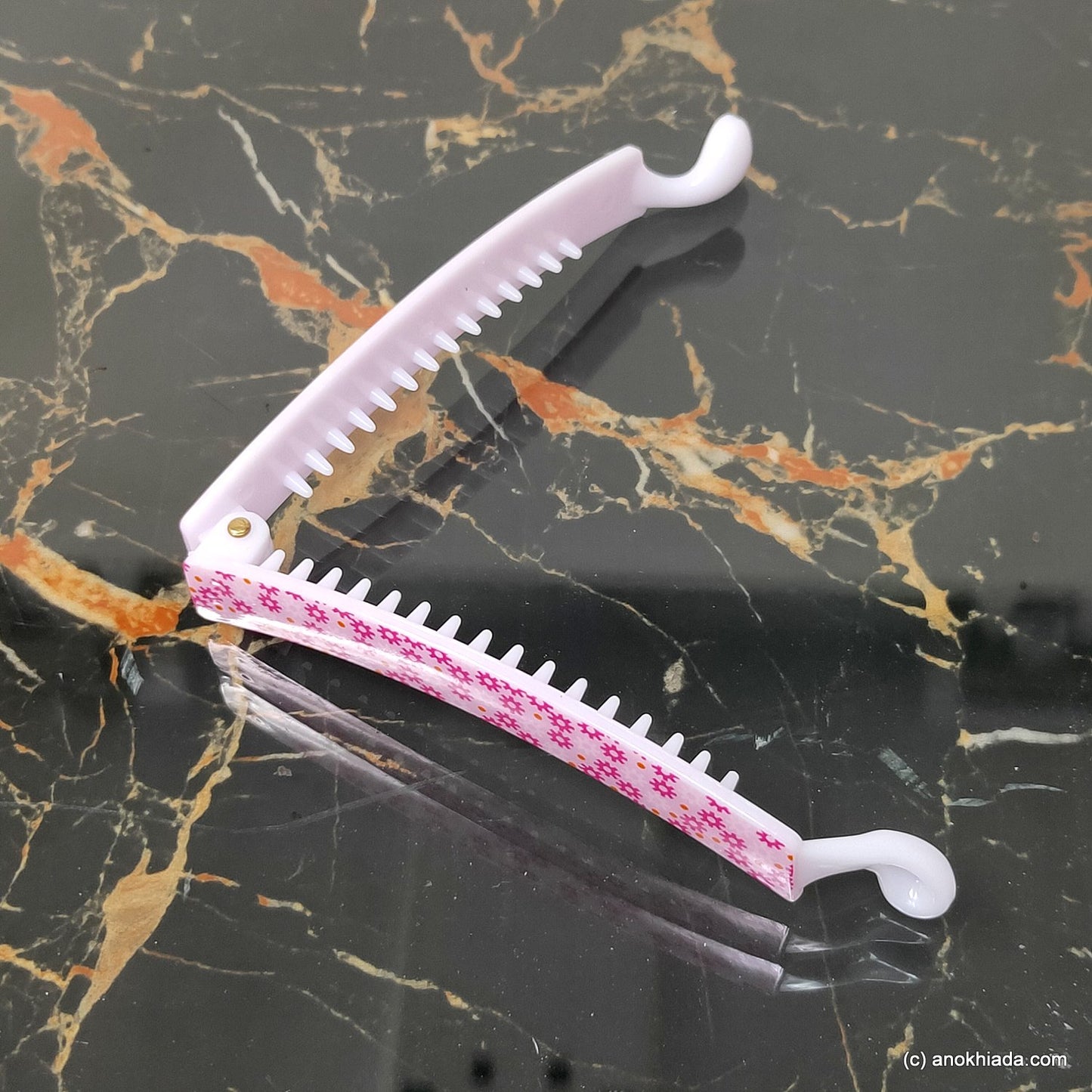 Floral Print Banana Hair Clip for Girls & Woman (98-18a Banana Hair Clips)