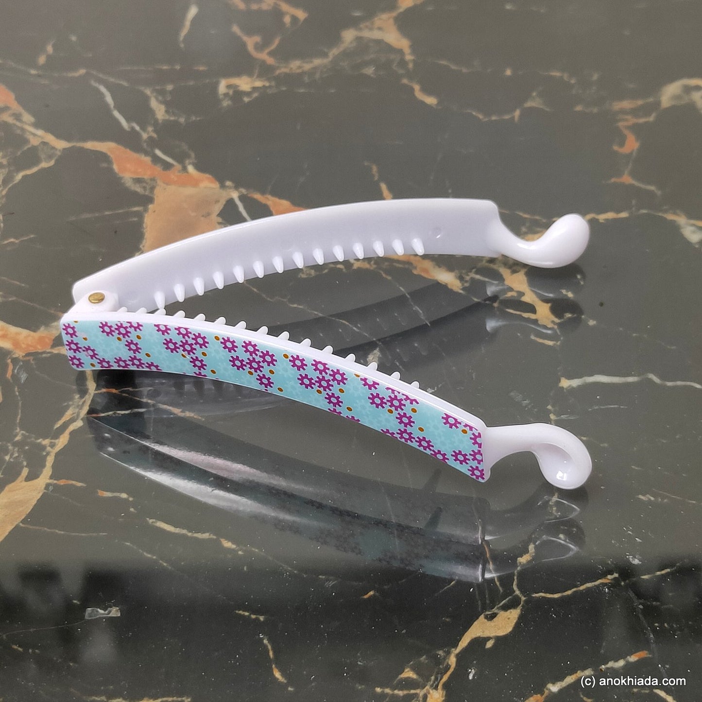 Floral Print Banana Hair Clip for Girls & Woman (98-18c Banana Hair Clips)