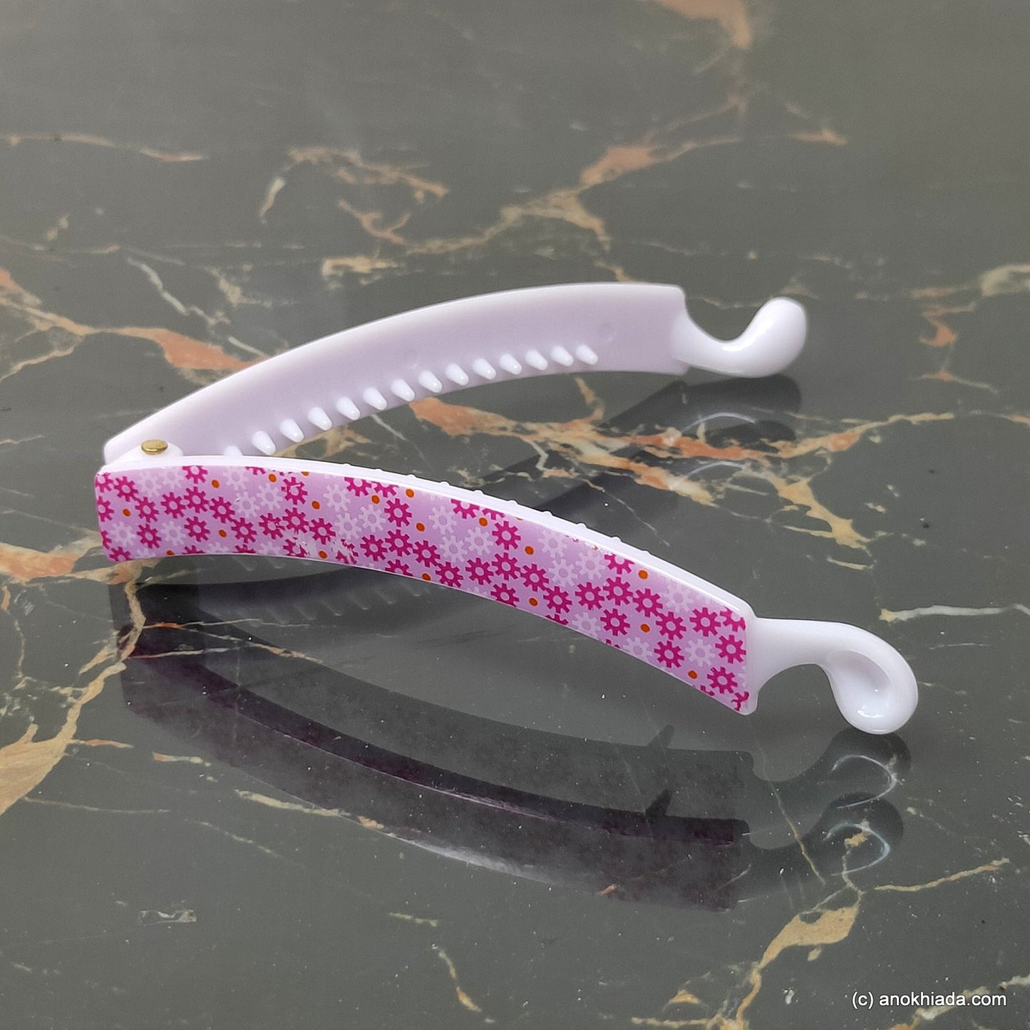 Floral Print Banana Hair Clip for Girls & Woman (98-18e Banana Hair Clips)