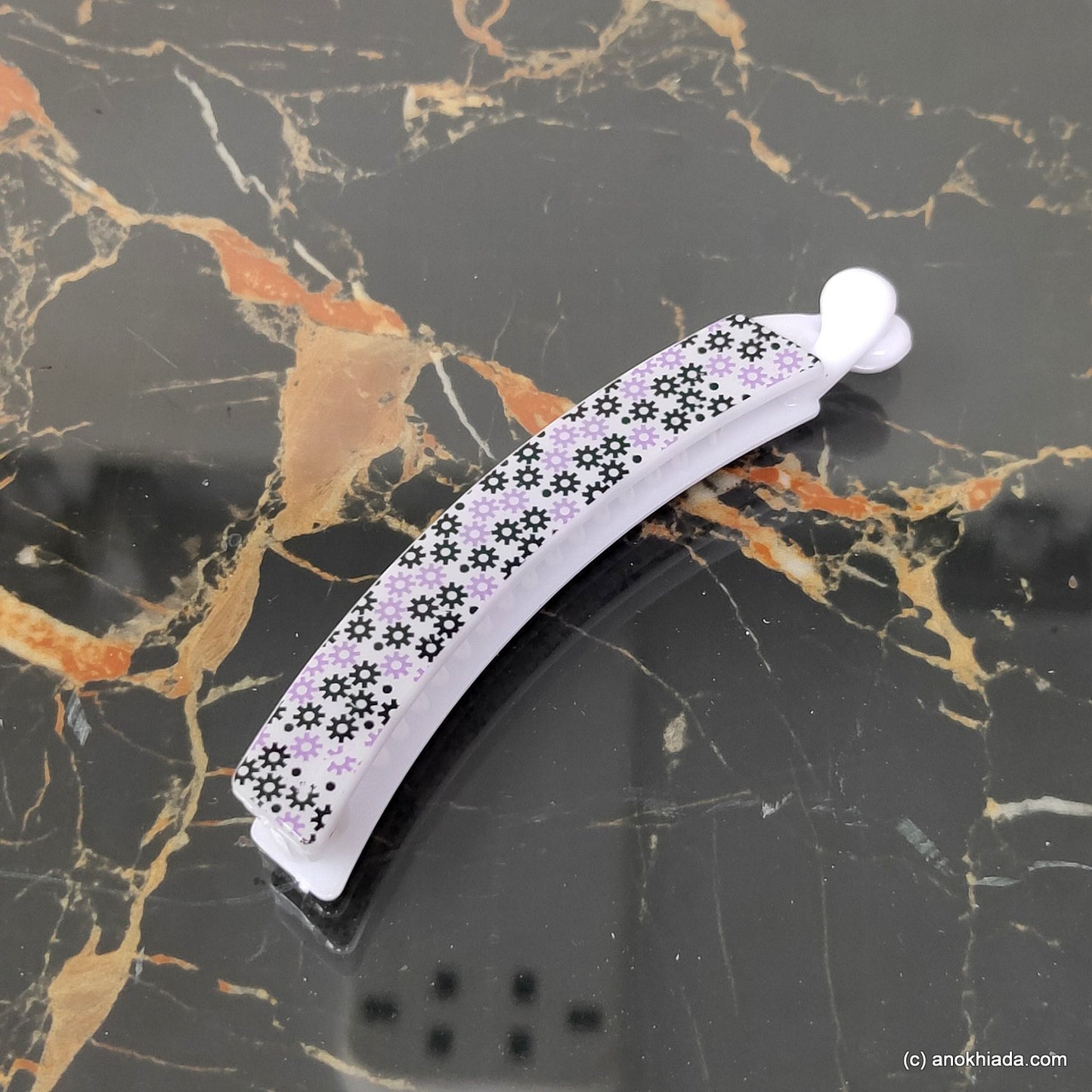 Floral Print Banana Hair Clip for Girls & Woman (98-18f Banana Hair Clips)