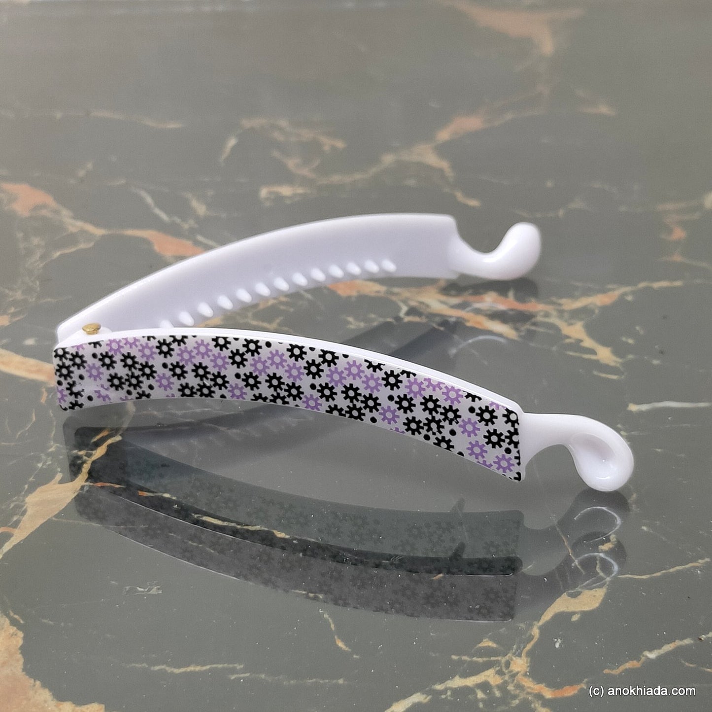 Floral Print Banana Hair Clip for Girls & Woman (98-18f Banana Hair Clips)