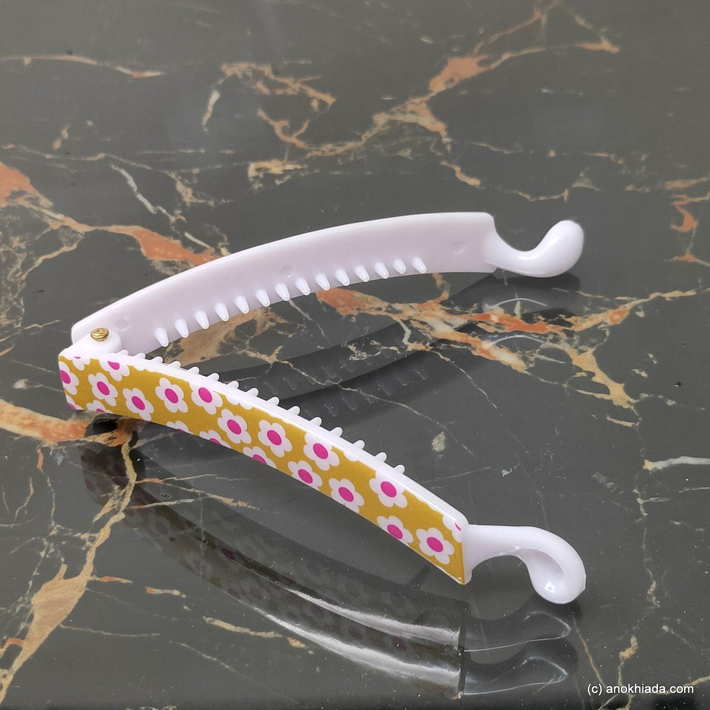 Floral Print Banana Hair Clip for Girls & Woman (98-19c Banana Hair Clips)