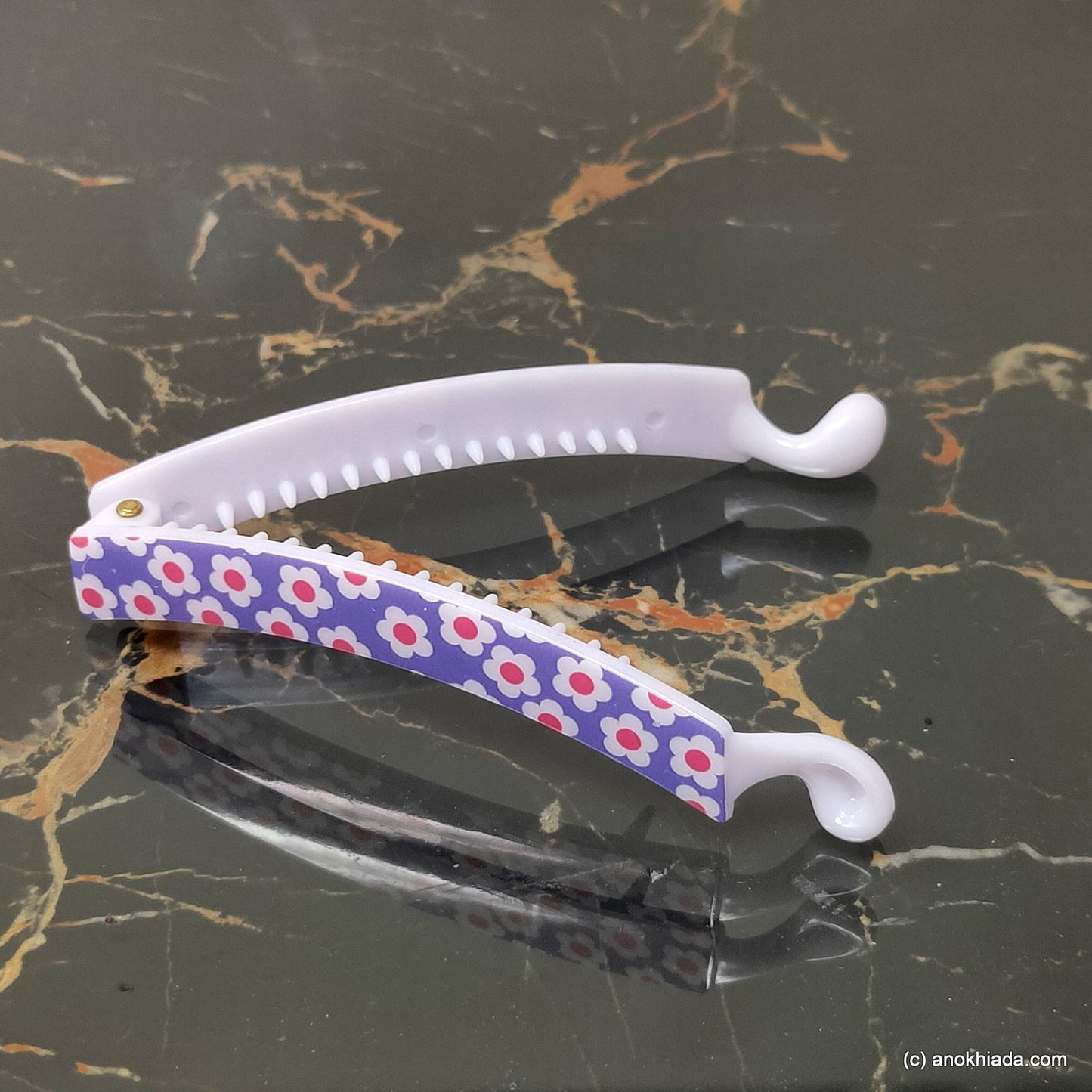 Floral Print Banana Hair Clip for Girls & Woman (98-19d Banana Hair Clips)