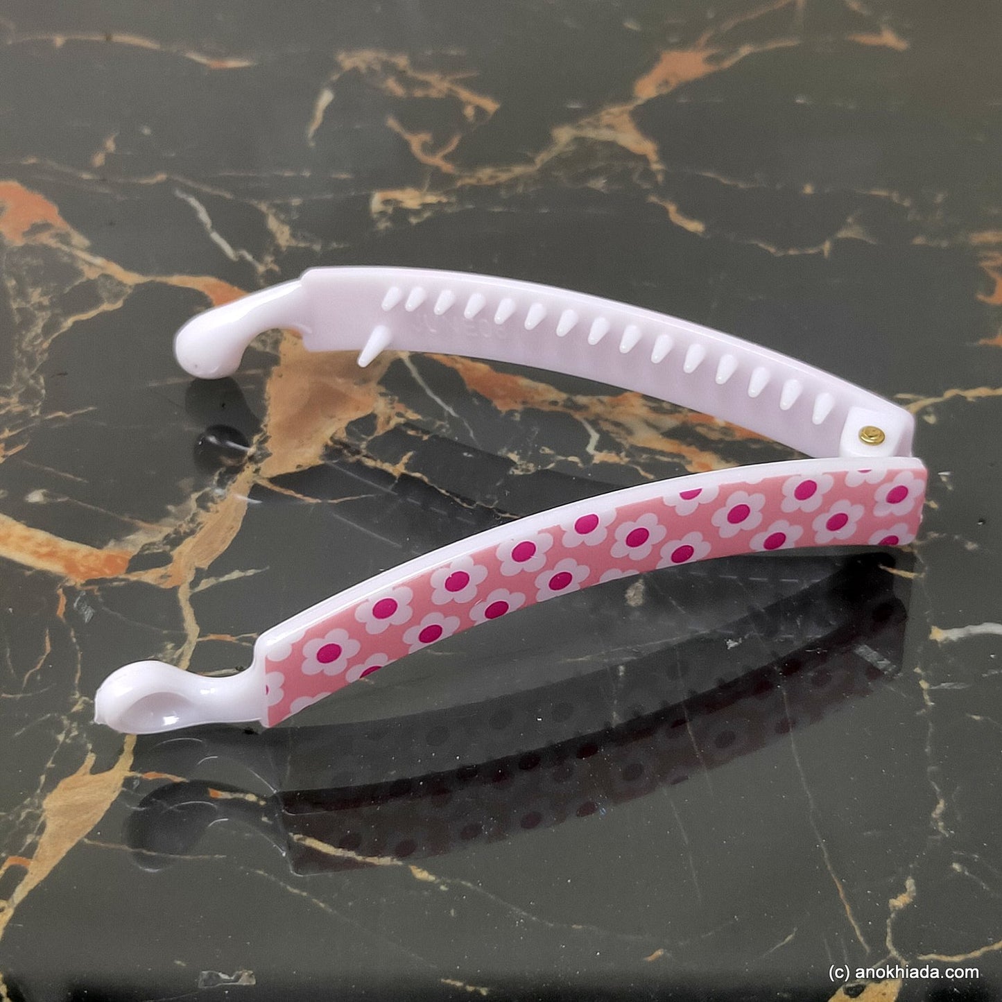 Floral Print Banana Hair Clip for Girls & Woman (98-19f Banana Hair Clips)