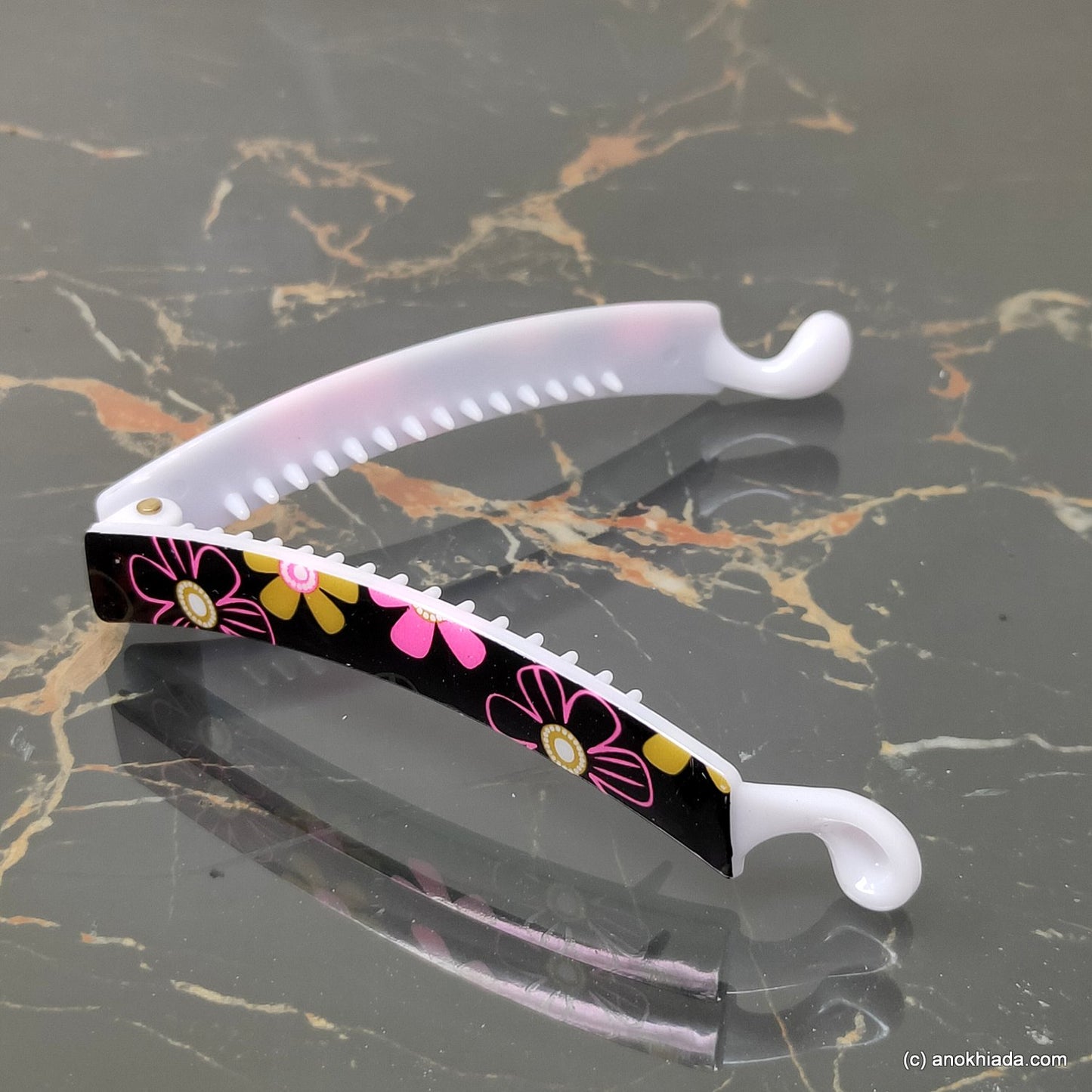 Floral Print Banana Hair Clip for Girls & Woman (98-20c Banana Hair Clips)