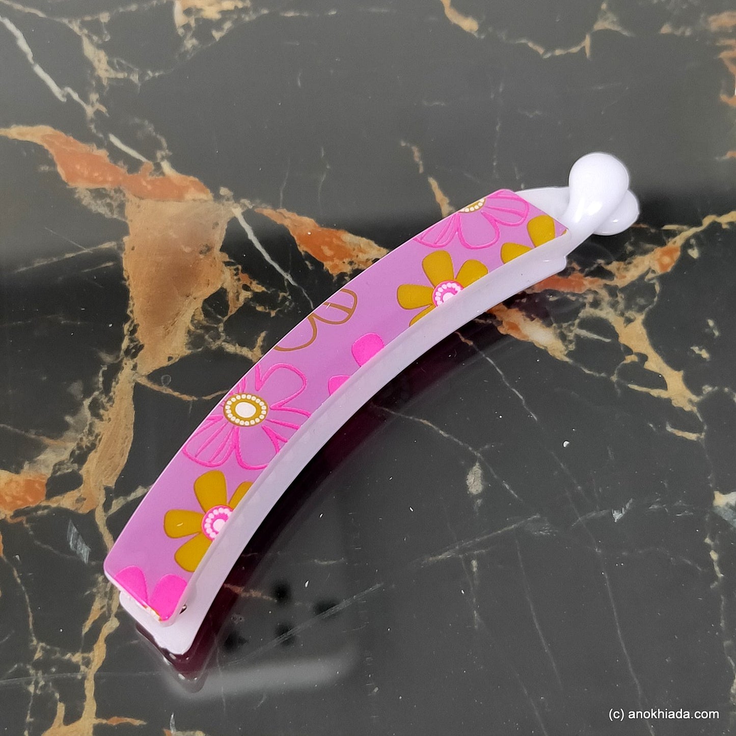 Floral Print Banana Hair Clip for Girls & Woman (98-20d Banana Hair Clips)
