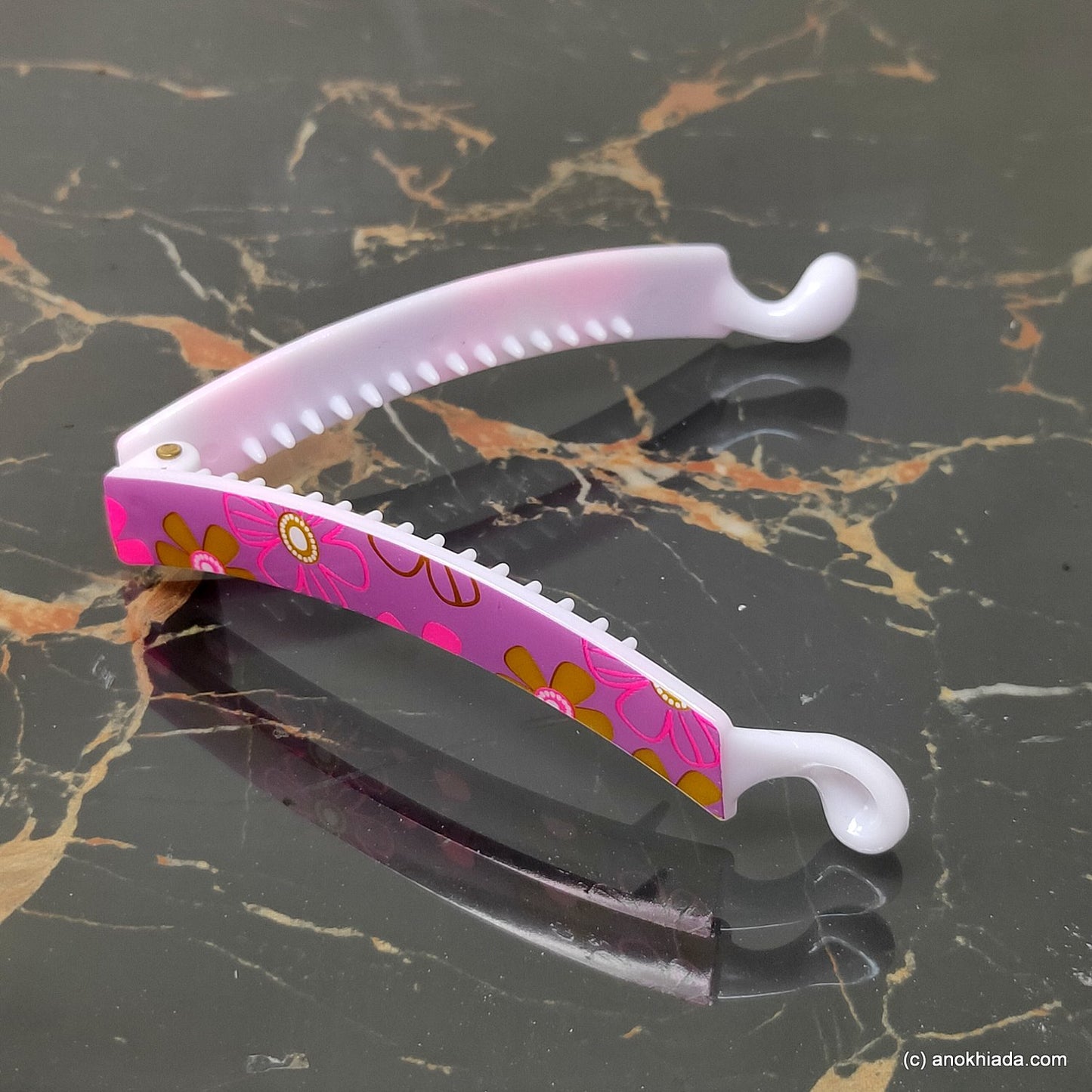 Floral Print Banana Hair Clip for Girls & Woman (98-20d Banana Hair Clips)