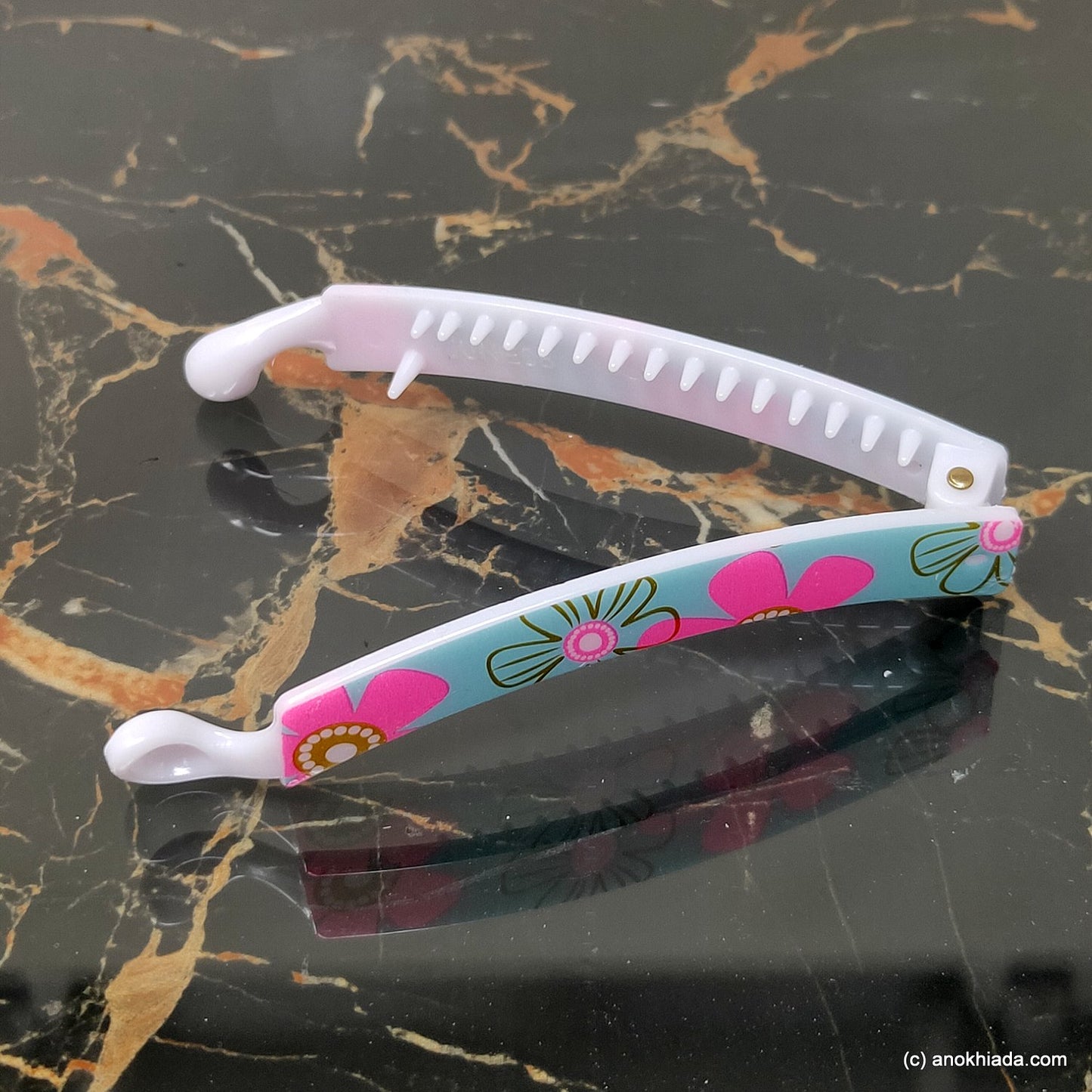 Floral Print Banana Hair Clip for Girls & Woman (98-20e Banana Hair Clips)