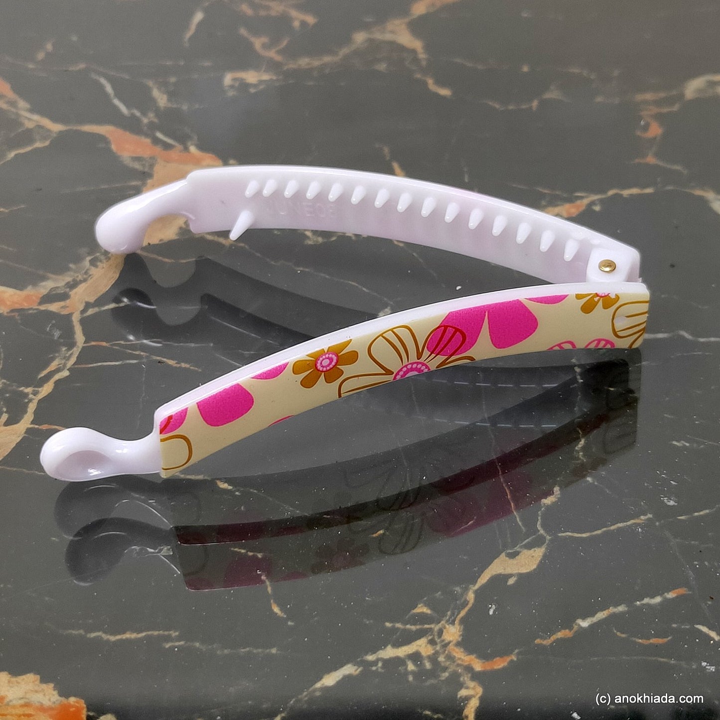 Floral Print Banana Hair Clip for Girls & Woman (98-20f Banana Hair Clips)