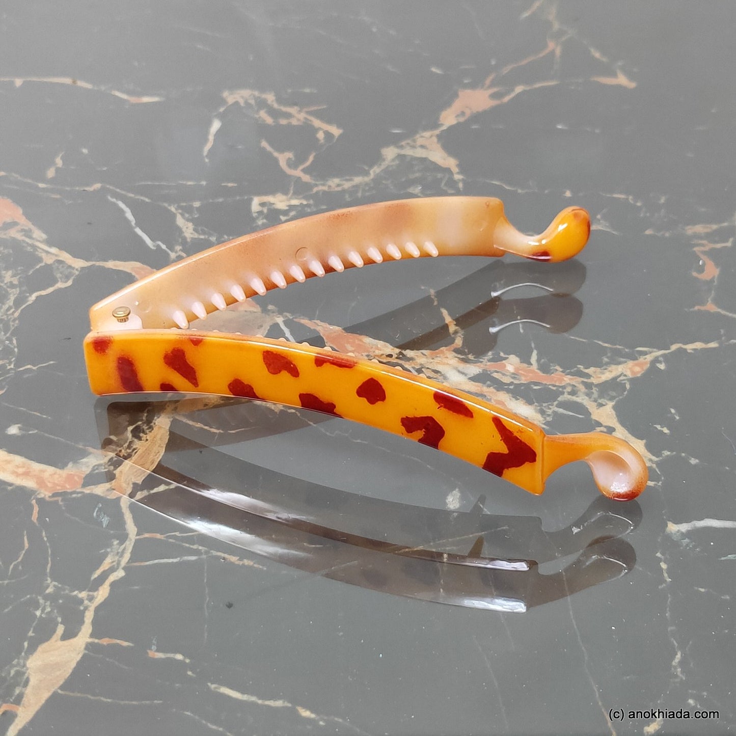 Tiger Print Multi-Color Banana Hair Clip for Girls & Woman (Set of 6, 98-23 Banana Hair Clips)