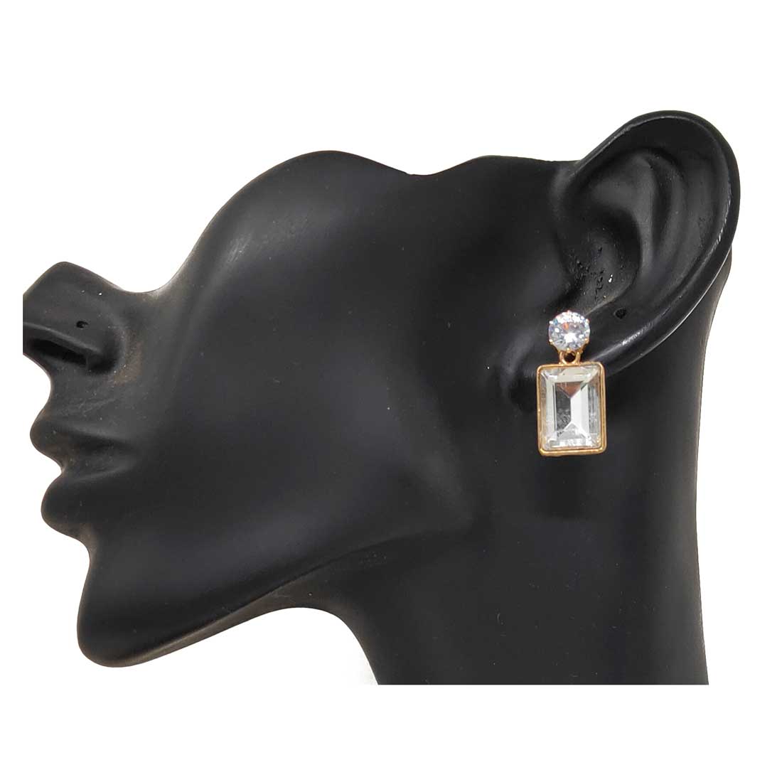 Anokhi Ada Metal Drop Earrings for Girls and Women (White)-AA-05