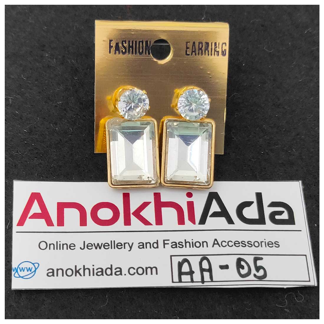 Anokhi Ada Metal Drop Earrings for Girls and Women (White)-AA-05