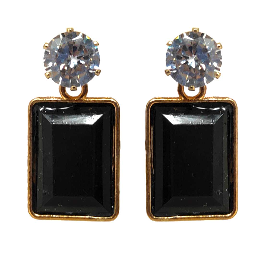 Anokhi Ada Metal Drop Earrings for Girls and Women (Matte Black)-AA-06