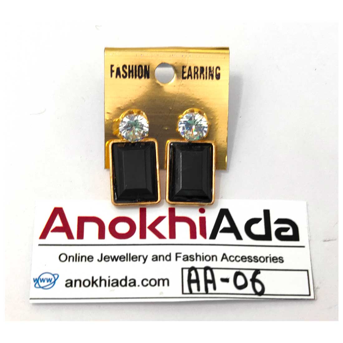 Anokhi Ada Metal Drop Earrings for Girls and Women (Matte Black)-AA-06