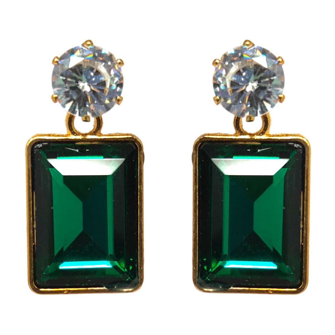 Anokhi Ada Metal Drop Earrings for Girls and Women (Green)-AA-07