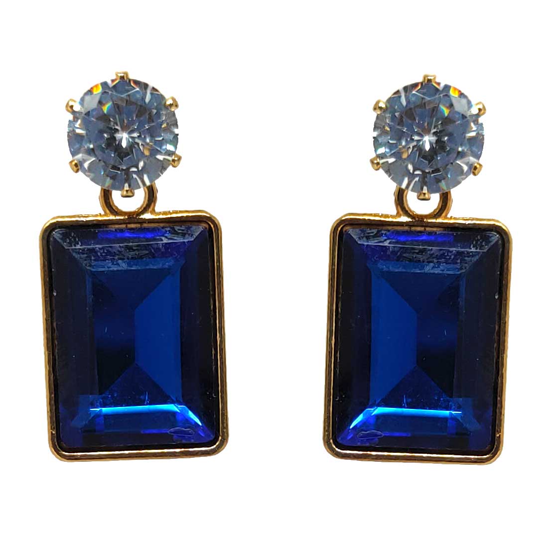 Anokhi Ada Metal Drop Earrings for Girls and Women (Admiral Blue)-AA-09