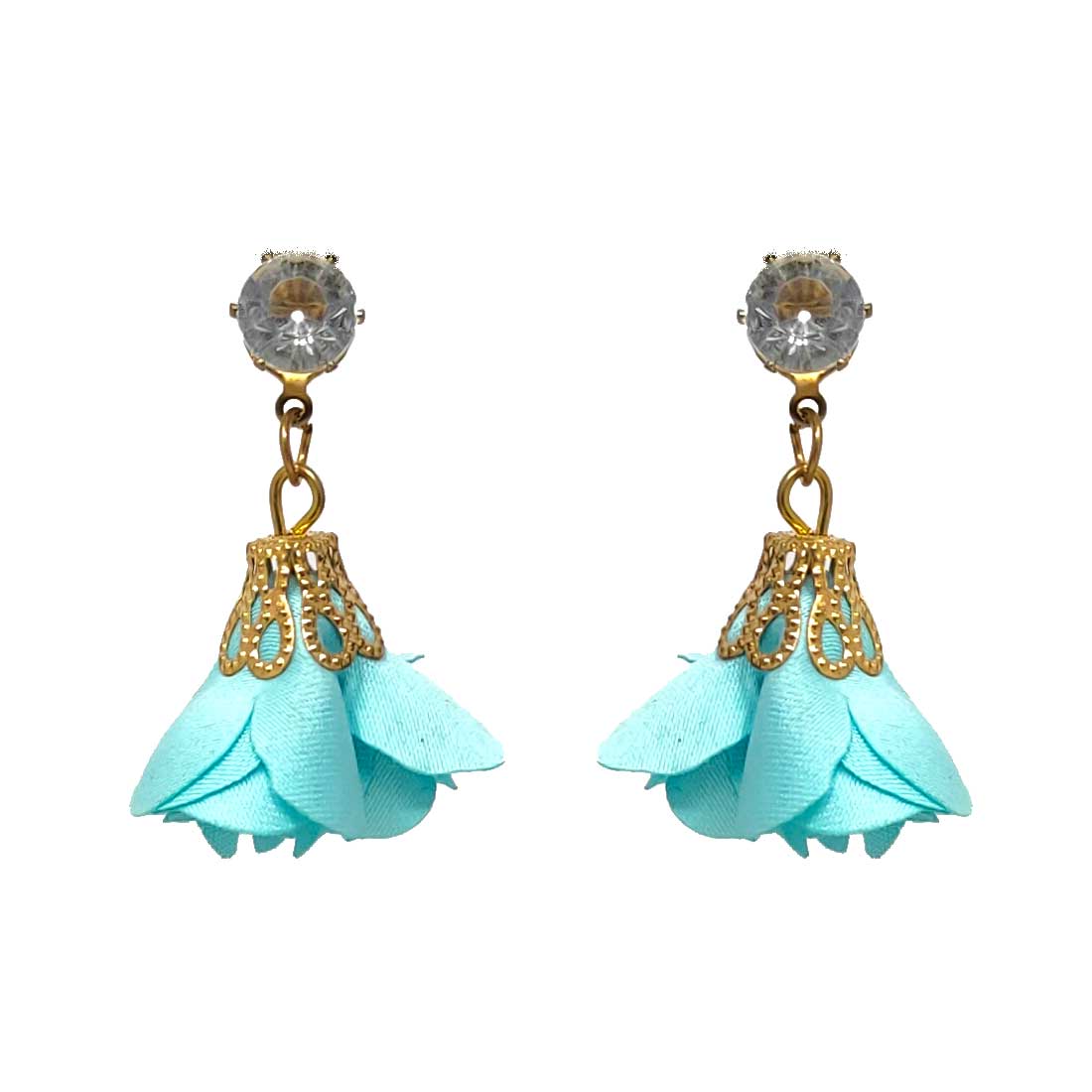 Anokhi Ada Metal Drop Earrings for Girls and Women (Teal Blue)-AA-13