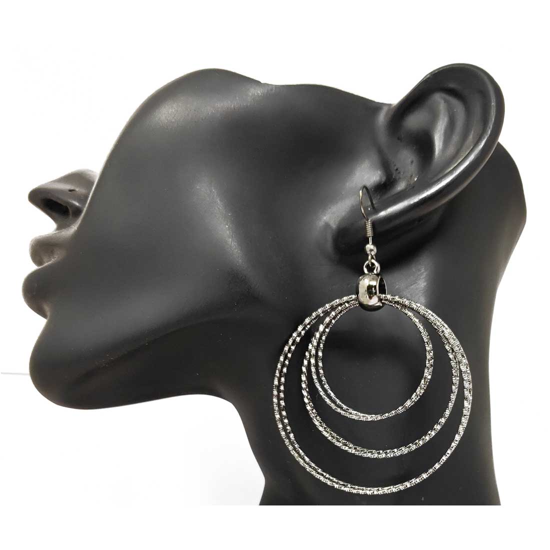 Anokhi Ada Metal Drop and Dangle Earrings for Girls and Women (Silver)-AC-01