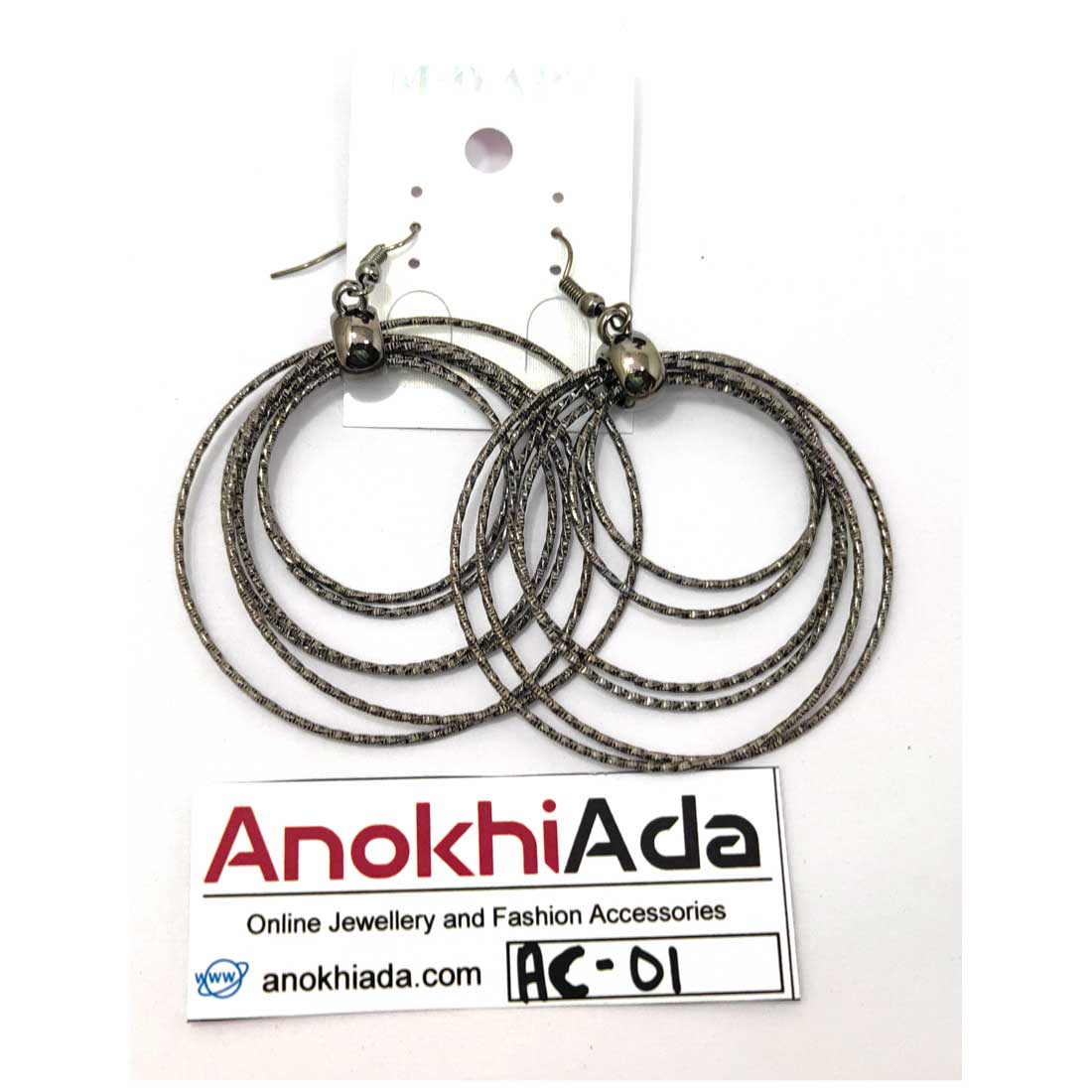 Anokhi Ada Metal Drop and Dangle Earrings for Girls and Women (Silver)-AC-01