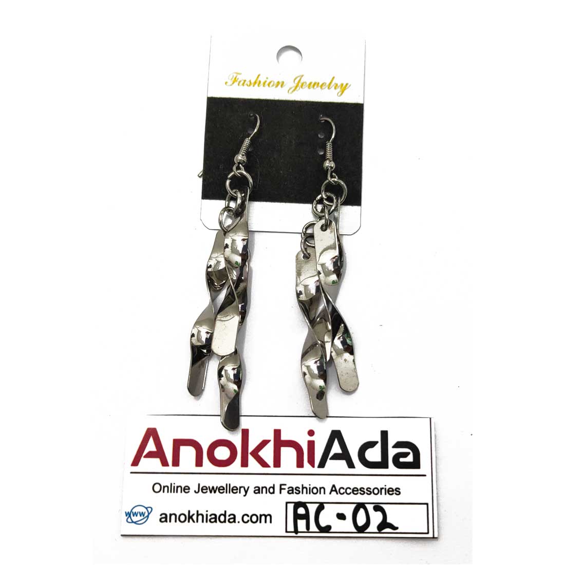 Anokhi Ada Metal Drop and Dangle Earrings for Girls and Women (Silver)-AC-02