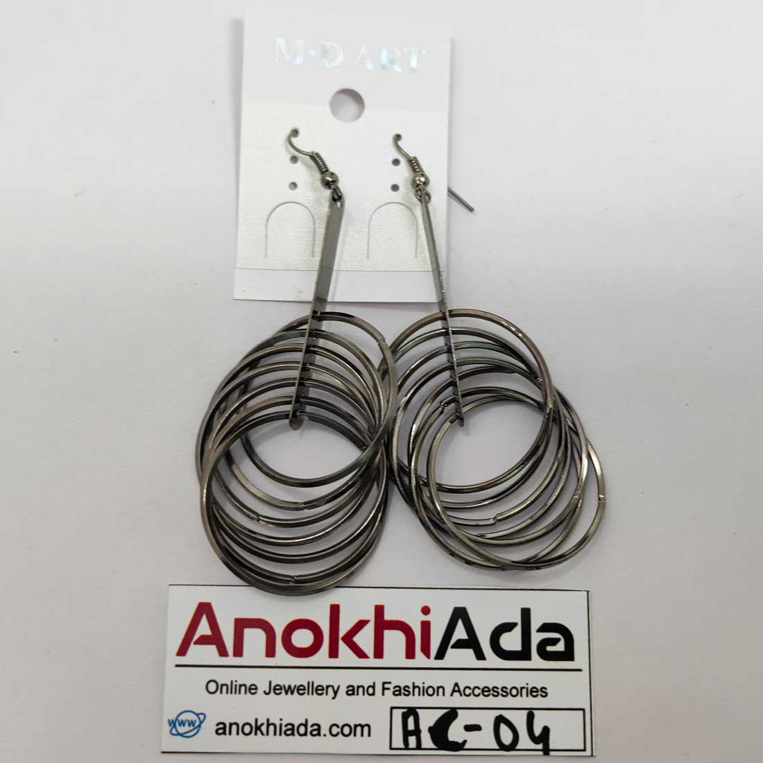 Anokhi Ada Metal Drop and Dangle Earrings for Girls and Women (Silver)-AC-04