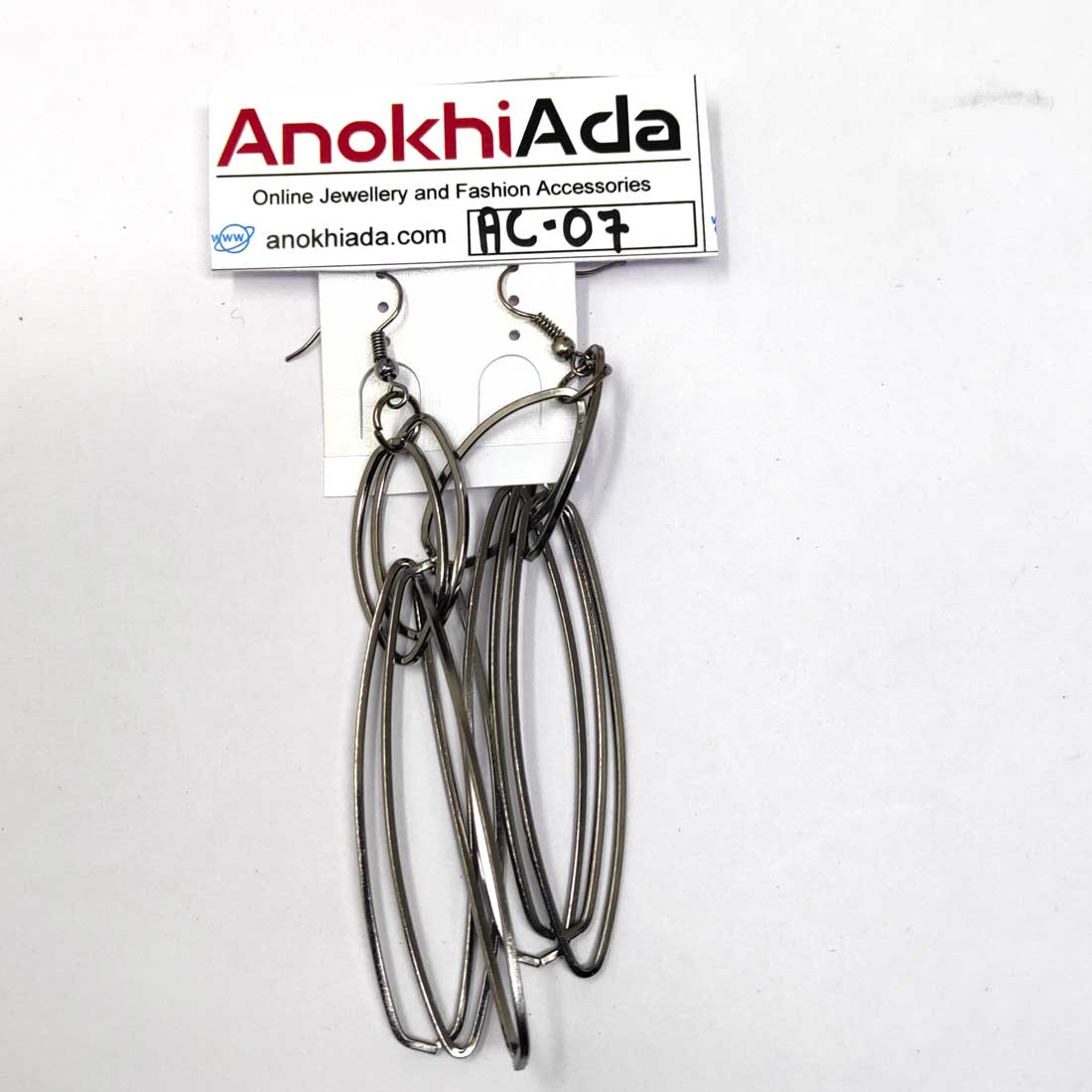 Anokhi Ada Metal Drop and Dangle Earrings for Girls and Women (Silver)-AC-07