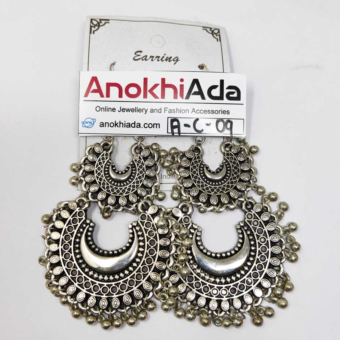 Anokhi Ada Metal Drop and Dangle Earrings for Girls and Women (Silver)-AC-09
