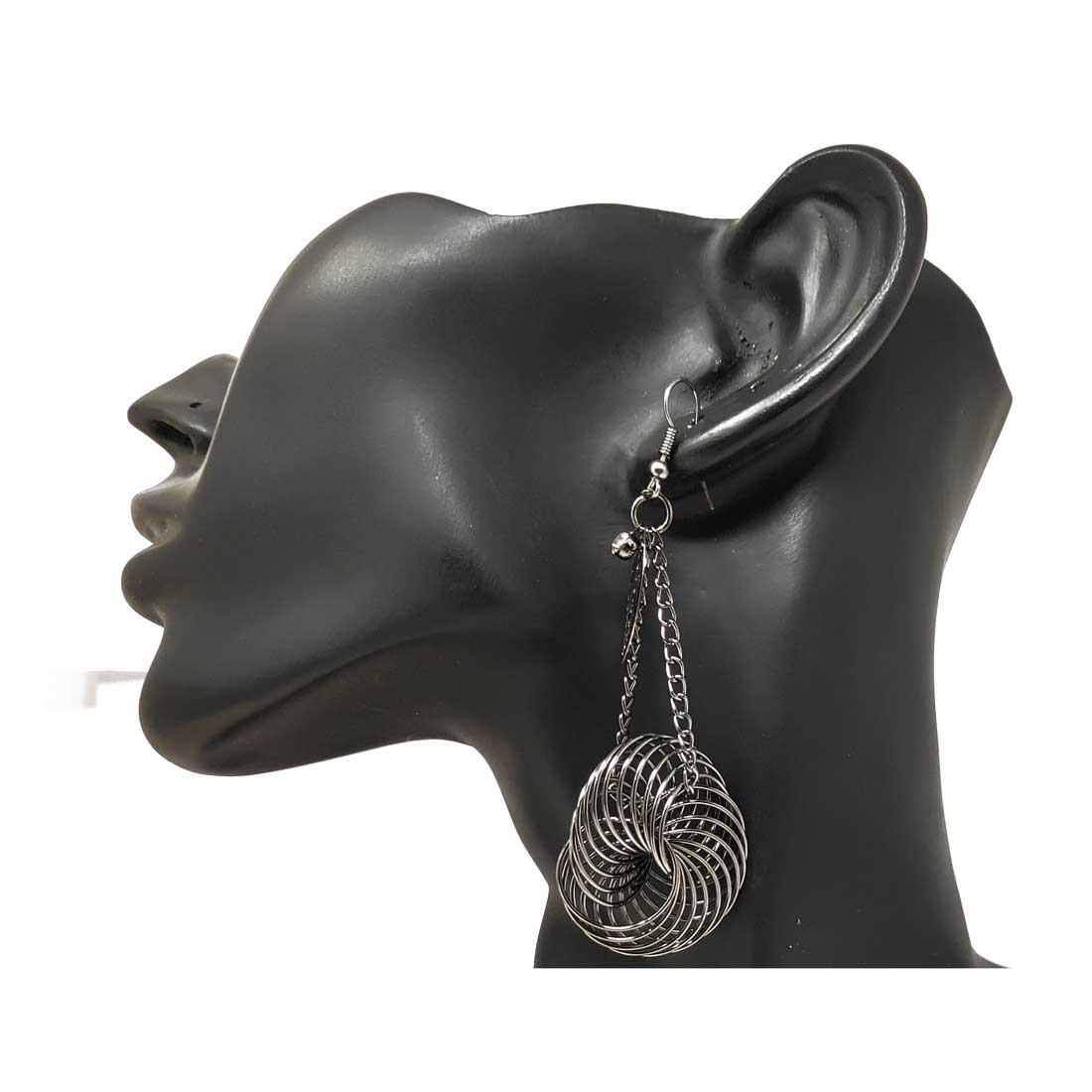 Anokhi Ada Metal Drop and Dangle Earrings for Girls and Women (Silver)-AC-19
