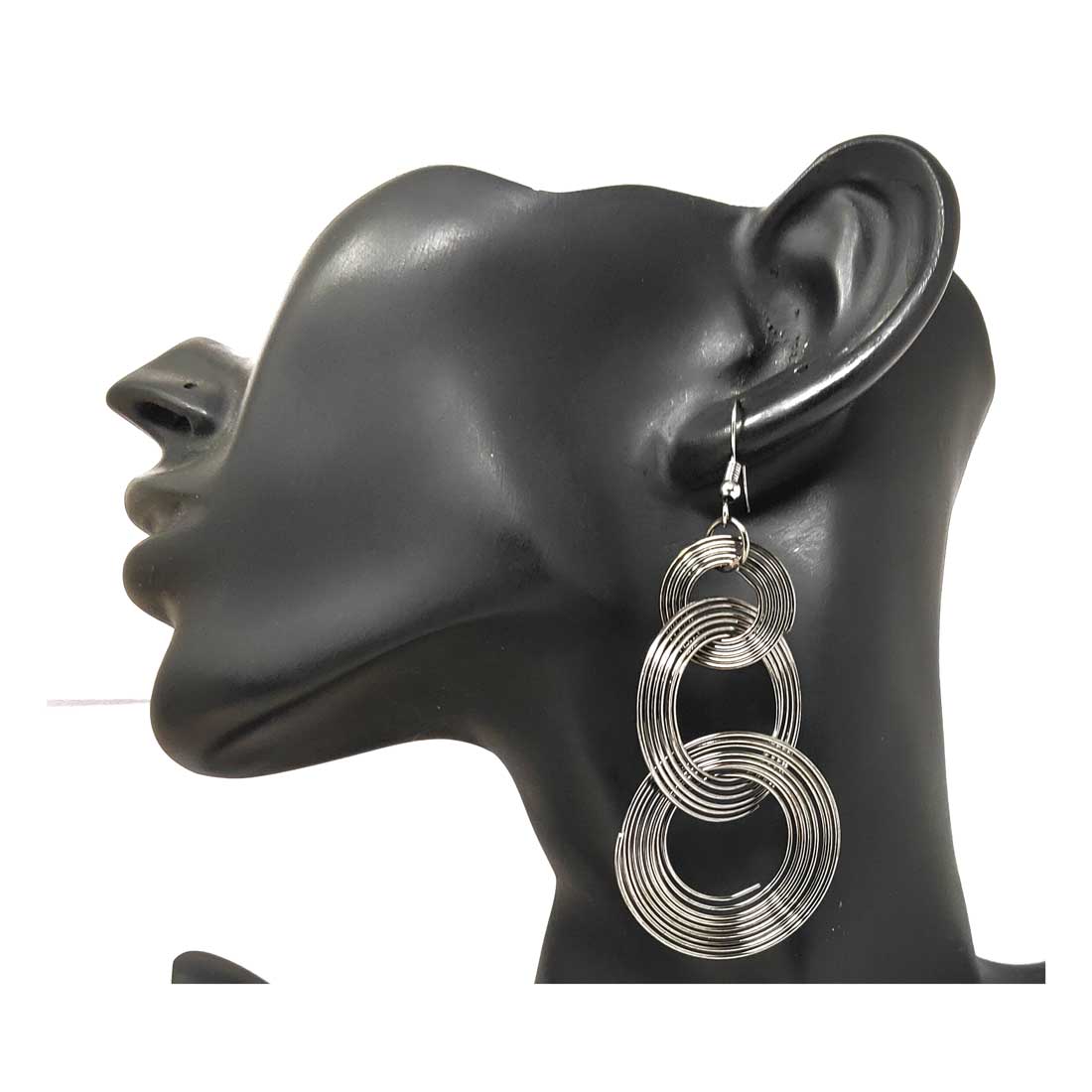 Anokhi Ada Metal Drop and Dangle Earrings for Girls and Women (Silver)-AC-20