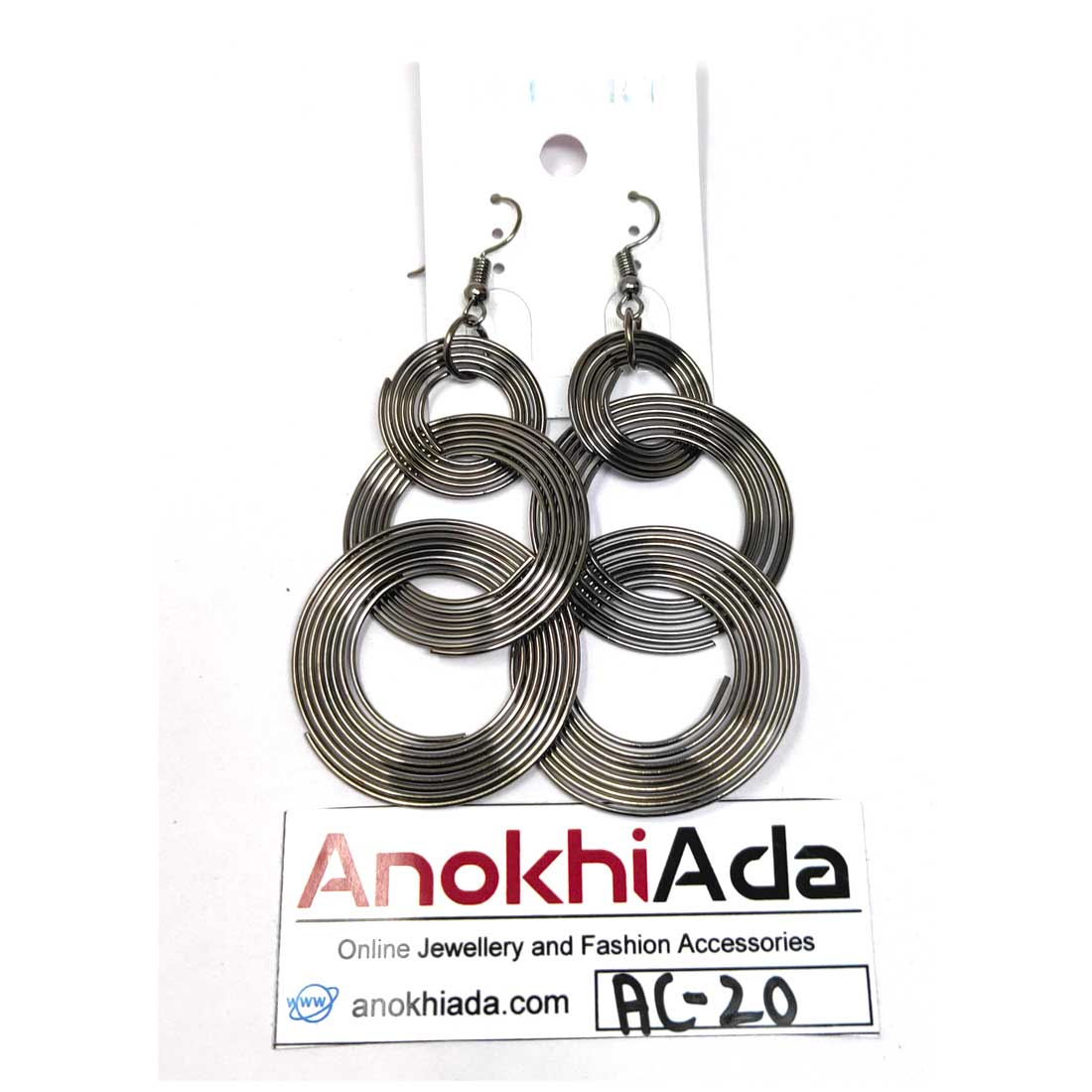 Anokhi Ada Metal Drop and Dangle Earrings for Girls and Women (Silver)-AC-20