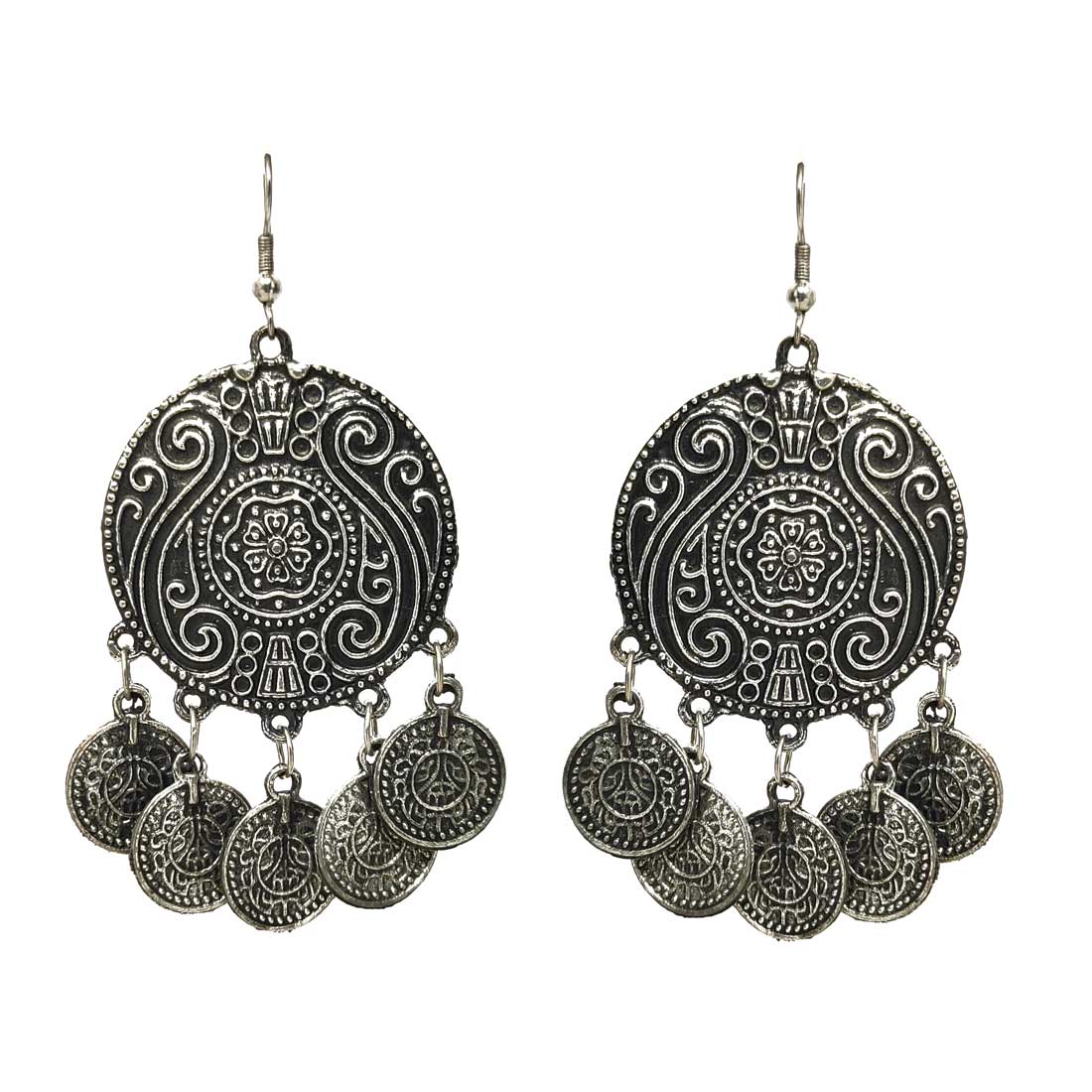 Anokhi Ada Metal Drop and Dangle Earrings for Girls and Women (Silver)-AC-21