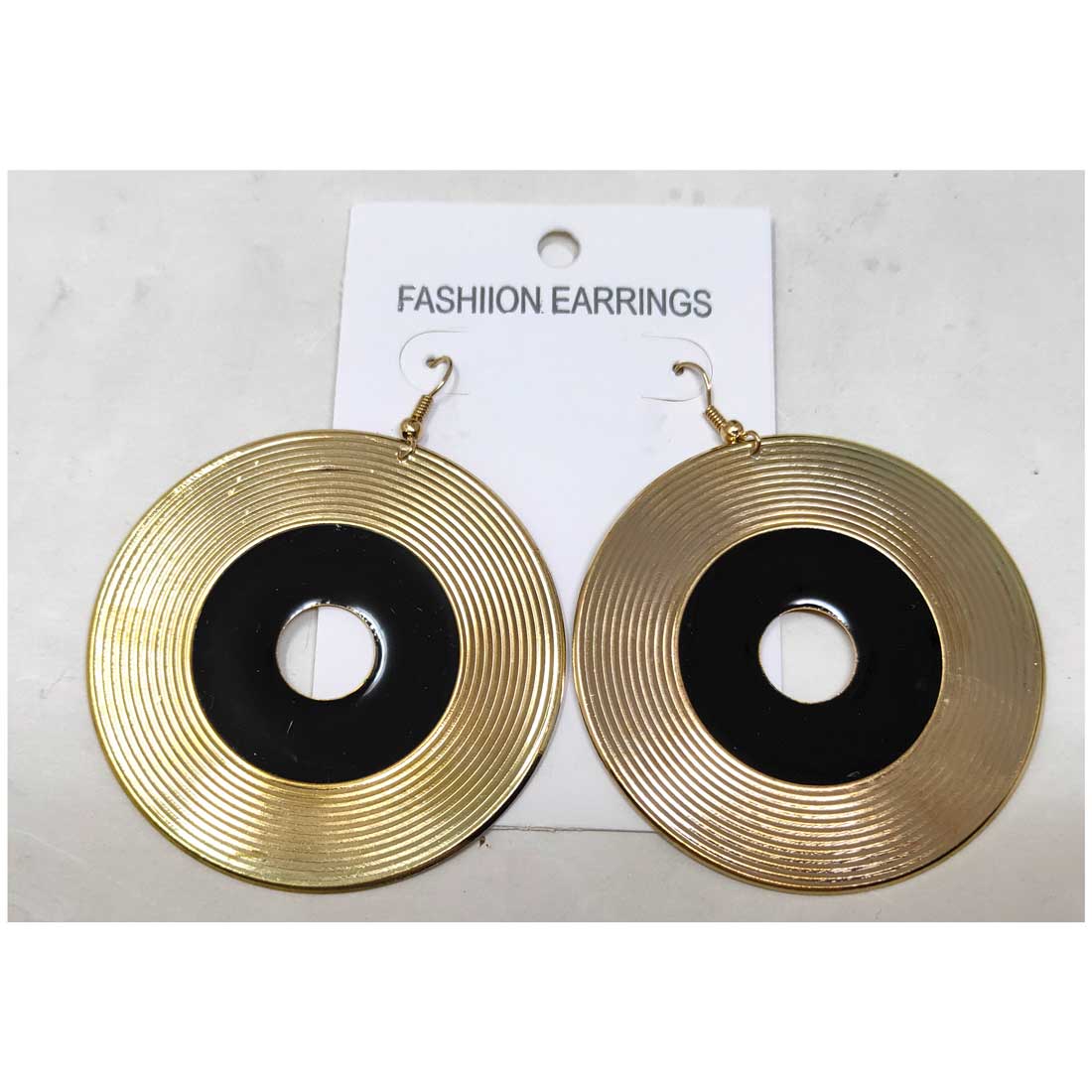 Anokhi Ada Metal Dangle  Earrings for Girls and Women (Golden and Black)-AD-04
