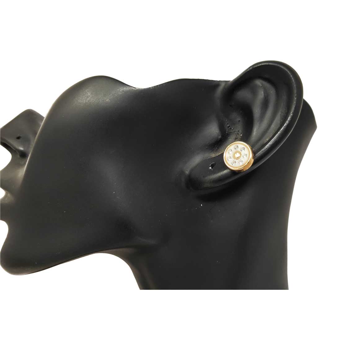 Anokhi Ada Metal Studs Earrings for Girls and Women (White)-AD-12