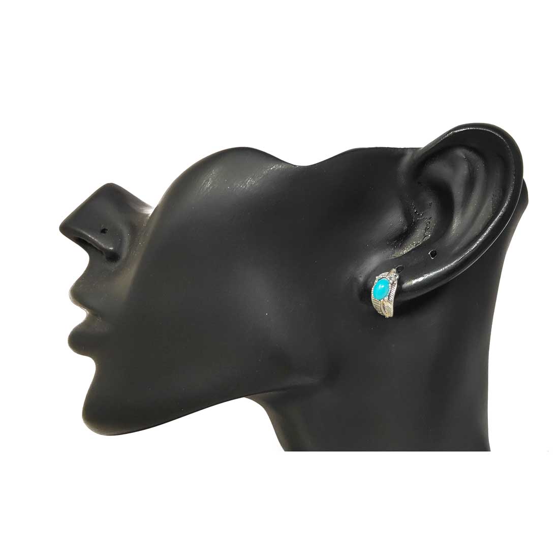 Anokhi Ada Metal J-Hoops Earrings for Girls and Women (Silver and Sky Blue)-AG-01