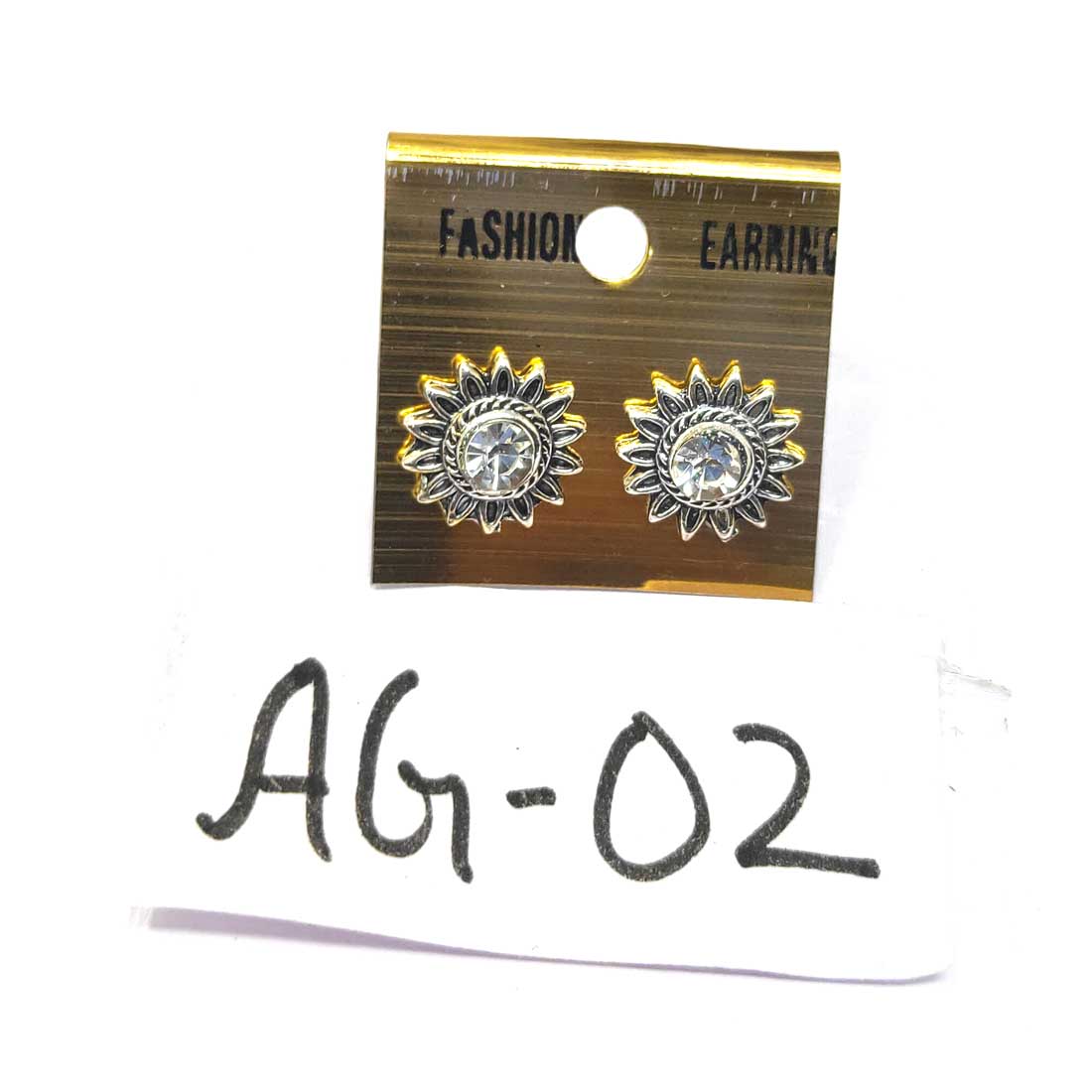 Anokhi Ada Metal Stud Earrings for Girls and Women (Silver)-AG-02