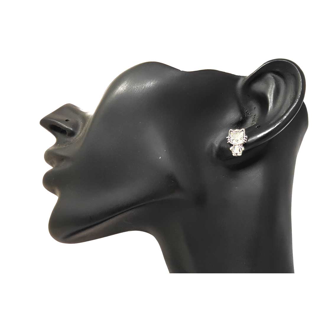 Anokhi Ada Metal Stud Earrings for Girls and Women (Silver)-AG-09