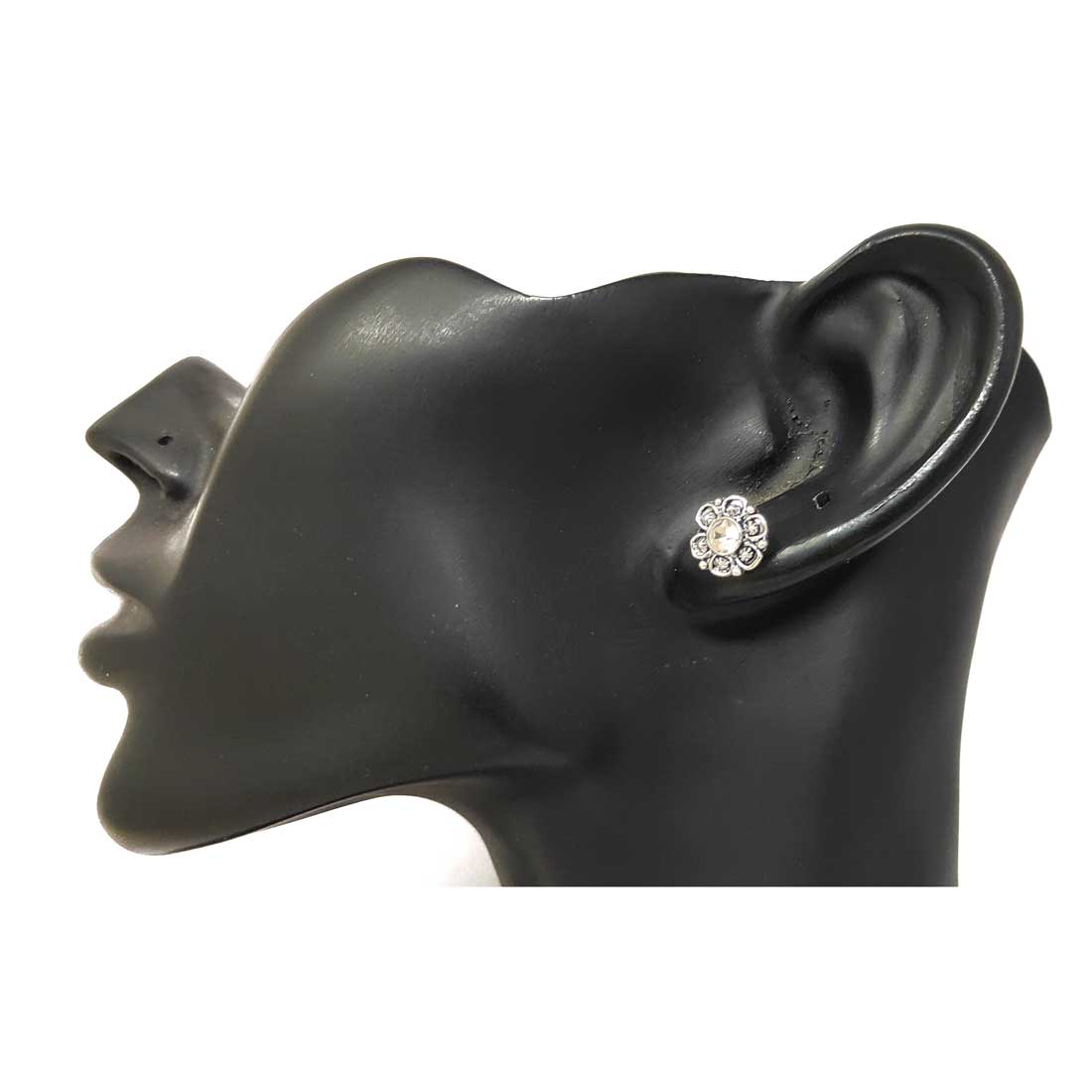 Anokhi Ada Metal Stud Earrings for Girls and Women (Silver)-AG-13