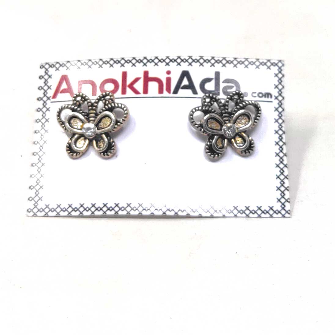 Anokhi Ada Metal Stud Earrings for Girls and Women (Golden)-AG-28