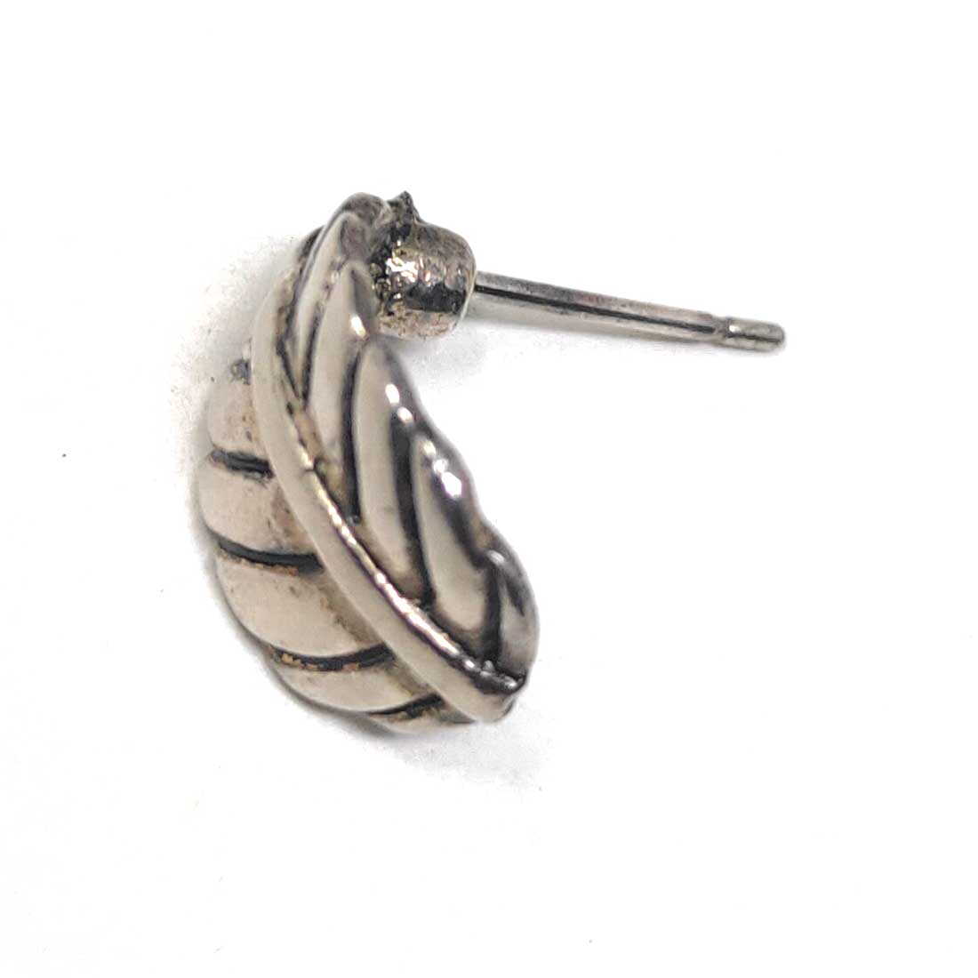 Anokhi Ada Metal J-Hoops Earrings for Girls and Women (Silver)-AG-31