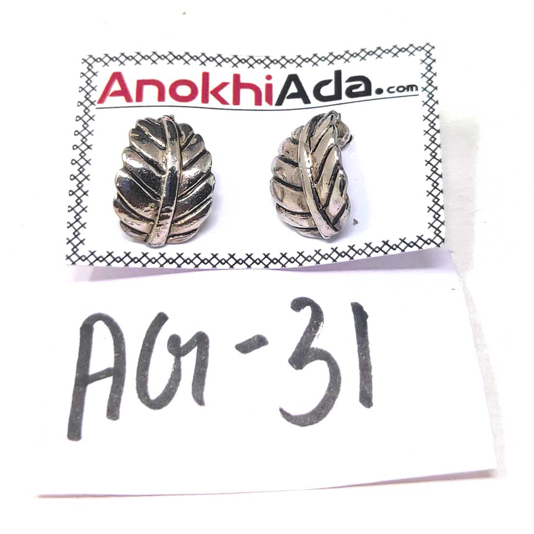 Anokhi Ada Metal J-Hoops Earrings for Girls and Women (Silver)-AG-31